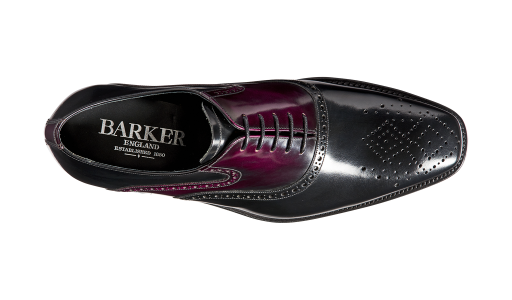 Langley – Black / Aubergine Hi-Shine | Barker Shoes Outlet