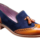 Amber - Cedar Calf / Blue Suede