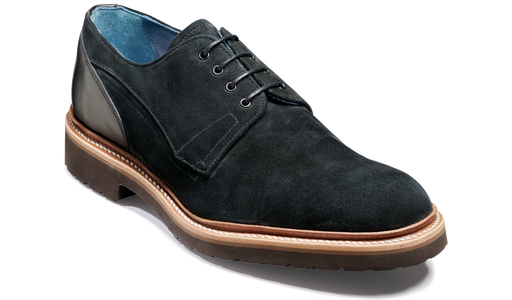 Harlem Black Suede Black Calf Barker Shoes Outlet