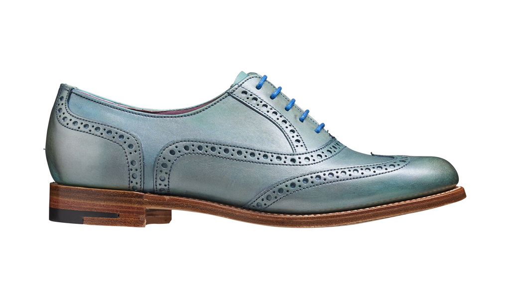 Santina – Aqua Silver Hand Painted