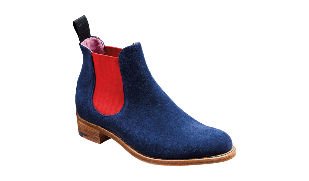 Violet - Navy Suede / Red Elastic
