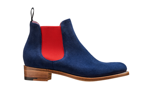 Violet - Navy Suede / Red Elastic Chelsea Boot