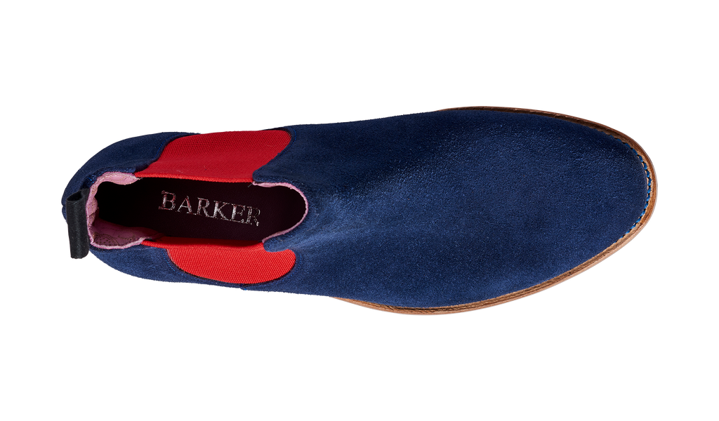 Violet - Navy Suede / Red Elastic