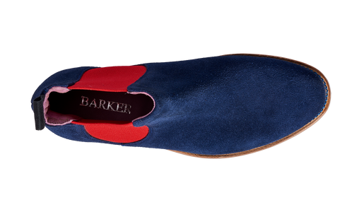 Violet - Navy Suede / Red Elastic