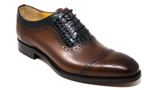 Nicholas - Walnut Calf Navy Alligator