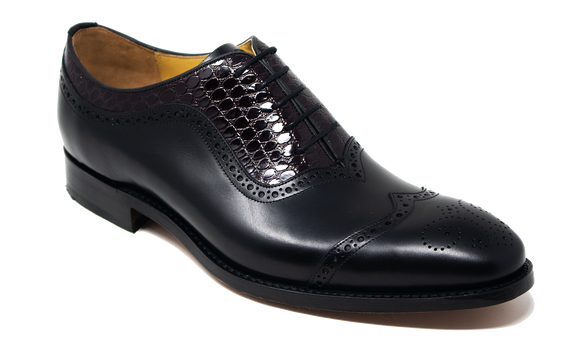Nicholas - Black Calf Burg Alligator